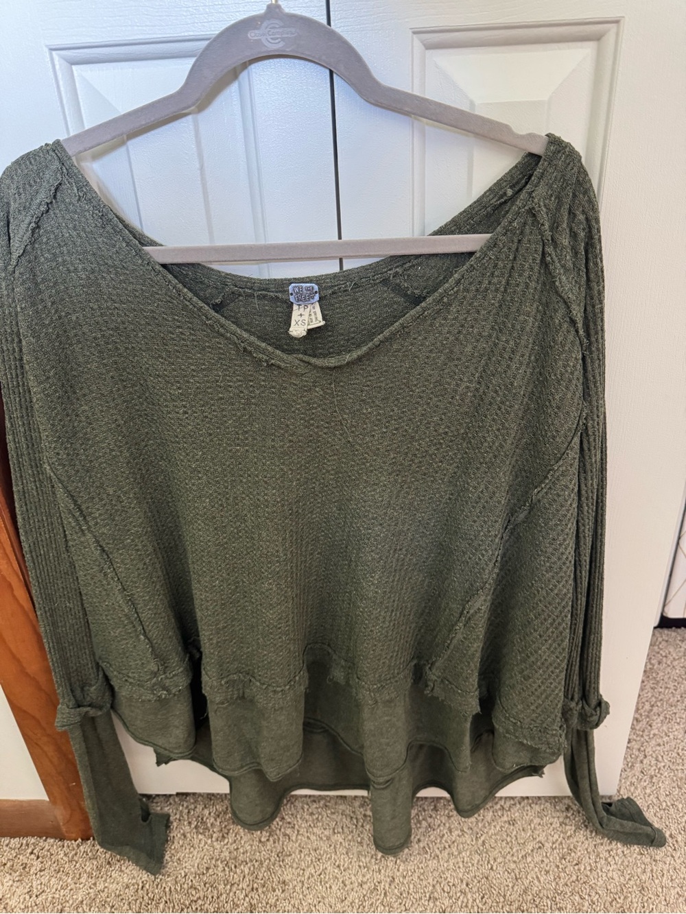 Olive Green Women's Waffle-Knit Sweater